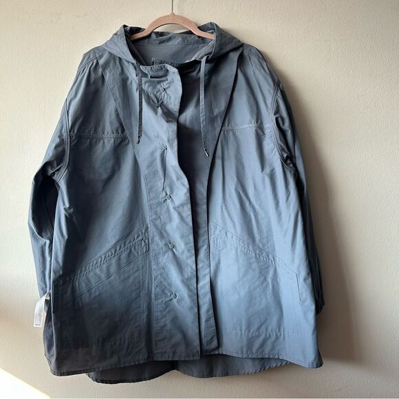 NWT EILEEN FISHER Hooded lightweight Jacket in Chambray Blue - Picture 10 of 12